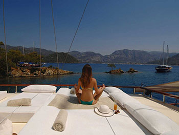 Map of the cruise route for Fethiye-Marmaris, private yacht rental,
www.barbarosyachting.com